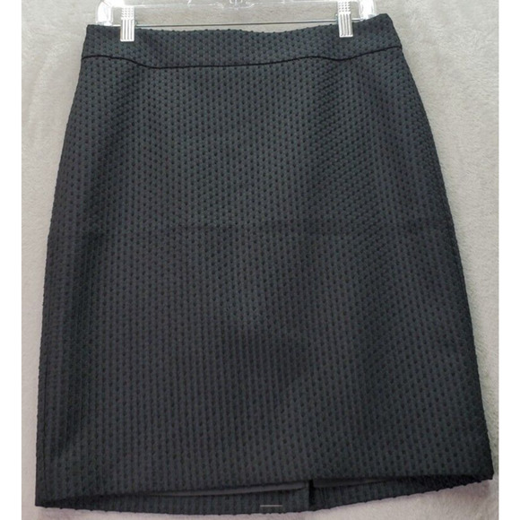 Ann Taylor A Line Skirt Women Size 6 Black Swiss Dot Polyester Lined Back Zipper - Picture 1 of 8